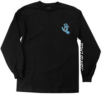 SANTA CRUZ Men's Long Sleeve T-Shirt Screaming Hand Skate L/S T-Shirt, Black, Small