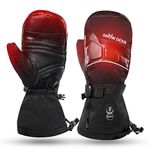 SNOW DEER Heated Mittens for Men and Women Waterproof Ski Gloves with Touchscreen 7.4V 2200mAh Battery Gloves Electric Rechargeable Thermal Mittens for Hands Warm