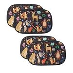 Enovoe Colorful Cartoon Animal Design car Window Shades for Baby - (4 Pack) - 21"x14" - Car Sun Shade, Cling Baby Sun Shade - Glare and UV Rays Protection for Your Child - Window Shades for car Baby