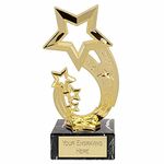 TROPHIESPLUSMEDALS Personalised Rising Star Trophy - 17.5cm | Medium 7" Gold Achievement Award Winner Trophies for Work, Sports, School & Games Reward | Includes Free Metal Plate Engraving