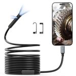 Dual Lens Endoscope Camera with Light, Teslong USB-C Borescope Inspection Camera with 8+1 LED Lights, 10FT Flexible Waterproof Fiber Optic Camera Snake Scope Compatible with iPhone 15, Android Phone