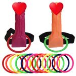 Bachelorette Party Supplies Funny Ring Toss Game Set 14 Pcs Naughty Gift for Adults Bachelor Party, Ideal Favor Decoration Supplies for Bridal Showers Lawn Parties