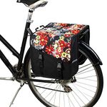 BikyBag Classic CS - Bicycle Double Panniers Bag Fashion Bicycle Cycle Bike Women's - Men's (Red Meadow)