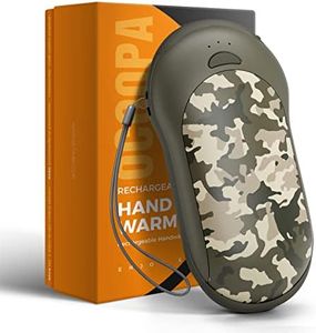 OCOOPA IP45 Waterproof Hand Warmers Rechargeable, 10000mAh Handwarmer with PD & QC 3.0-15 Hrs Lasting Time - 3 Heating Levels - Camouflage Winter Outdoor Gift