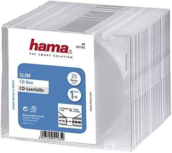 Hama CD Slim Box, 25 pcs./pack 1 discos Transparente - Fundas para discos ópticos (25 pcs./pack, 1 discos, Transparente, De plástico)