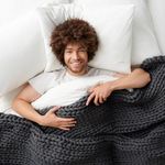 Bearaby Weighted Blankets Queen Size- Hand-Knit Weighted Blankets - Cooling Weighted Blankets for Adults -Washable Weighted Blanket 20 lbs - Cooling Heavy Blanket Queen Size 60”x80” - Asteroid Grey