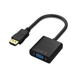 HDMI to VGA adapter 1080P, HDMI male to VGA female adapter with audio and DC for laptop,pc,desktop,TVbox,xbox,PS3,PS4 etc -black