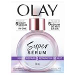 Olay Super Serum Night Repair, Fragrance-Free - Niacinamide, Peptide, Salicylic & Lactic Acid, Glycerin ​- 5-in-1 Skin Care Benefits - Hydrating, Evens Tone, Reduces Dark Spots, Anti-Aging, 30 mL