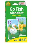 School Zone - Go Fish Alphabet Game Cards - Ages 4 and Up, Preschool to First Grade, Uppercase and Lowercase Letters, ABCs, Word-Picture Recognition, Animals, Card Game, Matching, and More