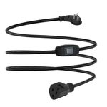 10Ft Extension Cord with Switch, SJTW 16AWG/13A 3 Prong Extension Power Cable, Flat Plug Heavy Duty Power Cord for Indoor/Outdoor Use - UL Listed,3M