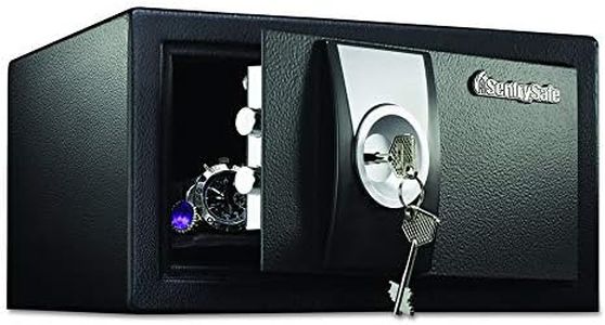 SentrySafe Black Security Safe with Key Lock for Home, Office, or Dorm holds Money, Jewelry, Documents, and Other Valuables, 0.35 Cubic Feet, X031