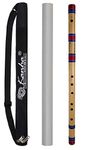 Kanha Flutes D Scale Sharp Base Assam Bamboo Flute Musical Instrument Size 31 Inch Bansuri Right Handed with Flute Cover