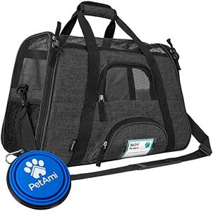 PetAmi Premium Airline Approved Soft-Sided Pet Travel Carrier | Ventilated, Comfortable Design with Safety Features | Ideal for Small to Medium Sized Cats, Dogs, and Pets (Large, Charcoal)