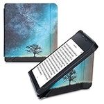 kwmobile Origami Case Compatible with Kobo Libra 2 - Case Slim Premium PU Leather Cover with Stand - Cosmic Nature Blue/Grey/Black