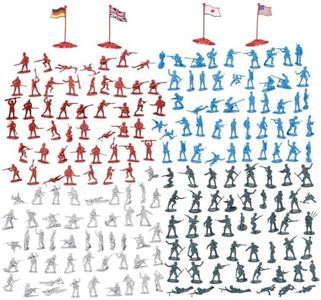 200-Piece Plastic Army Men for Boys – Military Soldiers Guys Playset Action Figures with Flags (4 Colors)