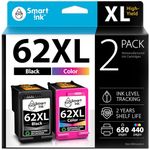 Smart Ink Remanufactured Ink Cartridge Replacement for HP 62XL 62 XL (Black & Color 2 Combo Pack) to use with Envy 5540 5542 5544 5545 5547 5548 5549 5640 5644 5660 5661 5663 5665 7640 7643 7644 7645