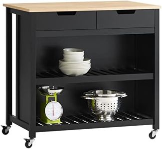 SoBuy Desserte Cuisine à roulettes Meuble Cuisine Rangement Petit Meuble de Cuisine Meuble Micro-Onde Meuble Cuisine Bas Plan de Travail Cuisine 100x60x94cm Noir FKW74-SCH