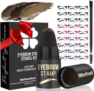 iMethod Kit de sellos y plantillas para cejas, sello de cejas y kit de modelado para cejas perfectas, 27 plantillas de sello de cejas, duradero, resistente al agua, fácil de usar, marrón oscuro