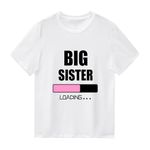 37℃ Big Sister T Shirts Tops Toddler Baby Girl Promoted to Big Sister Announcement Tees Clothes Novelty Gift Summer Outfit (2-3 Years, Big Sister Loading)