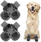 Anti-Slip Dog Socks with Adjustable Straps, Non-Slip Dog Socks Dog Grip Socks, Pet Paw Protector for Hardwood Floors Prevents Scratching, Licking, Slipping for Small Medium Large Dogs (Large)