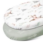 Gllquen Baby Bassinet Crib Sheets Set, Breathable Cozy Fitted Mattress Sheet, Elastic Travel Crib Fashionable Floral Pattern, Standard Cradle Safe Sheets for Baby Boy Girls 32"X16" (Reindeer)