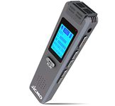 180 Hrs Battery Voice Recorder - Dictaphone 8GB Expandable by Additional 32GB - Password Protected - Built-in Microphone with Playback - JiGMO - JVR32-8G