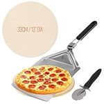 SEDOL Pizza Stone - 33cm Round Cordierite Pizza Stone for Oven with Stainless Steel Pizza Peel - Baking Stone for Pizza, Bread, Pies, Calzone and More - Multipurpose Pizza Stone for BBQ, Oven & Grill