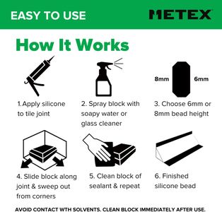 Metex 5-in-1 Silicone Caulking Tool – Remover and Finisher