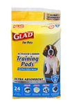 Glad for Pets FFP9713ST Ultra-Absorbent Activated Carbon Training Pads with Folded Edges, 24 Count | Best Pee Pads for All Dogs and Puppies, Black