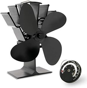 AcornSolution 4-Blade Heat Powered Stove Fan for Wood/Log Burner/Fireplace Increases (Black, 4 Blade)