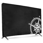 kwmobile Dust Cover for 40" TV - Flat Screen TV Protector - Navigational Compass White/Black