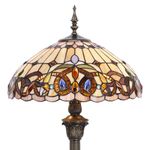 4MYHOME Tiffany Floor Lamp Serenity Victorian Stained Glass Standing Reading Light Antique Pole Corner Lamp 16X16X64 Inches Decor Bedroom Living Room Home Office S021 Series...