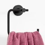 Marmolux Acc Matte Black Hand Towel Holder for Bathroom Wall - Matte Black Towel Ring, Stainless Steel Kitchen Bathroom Towel Rack, Bathroom Towel Holder Matte Black Towel Holder, Towel Ring Bathroom