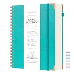 A4 Spiral Notebook Journal 8.5” x 11”, 320 Pages Hardcover Leather Dot Grid Journals for Women Men, A4 Large Dotted Notebooks with 100 GSM Thick Paper, Spiral Journal for Writing Work School, Teal