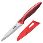 "Zyliss Serrated Paring Knife, 4"" Stainless Steel Blade, Red"