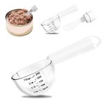 Q.y gift Dog Food Scoop 1 Cup, Pet Food Measuring Cups, Comfortable Long Handled Measuring Cup, for Dog, Cat & Rabbit Food-Grade Pet Food Feeding Scoop, Easily Clean Safe and Reliable (White)