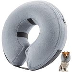 E-KOMG Dog Cone After Surgery, Protective Inflatable Collar, Blow Up Dog Collar, Pet Recovery Collar for Dogs and Cats Soft (Medium(8"-12"), Grey)