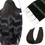 SURNEL Tape in Hair Extensions Color 1B Off Black Remy Tape in Hair Extensions Human Hair 20pcs 50g 14 inch(#1B-14)