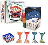 Nadex Sort and Wrap Set-4 Wrap Coin Tubes and 4 Quick Sort Coin Trays, Color-Coded (with Wrappers)