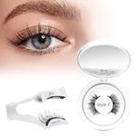 Magnetic-Lashes with Applicator, Higu clace Magnetic-Eyelashes No Glue or Eyeliner Needed, 1 Pair Reusable Eye Lash Kit Natural Look, False Eyelash Easy to Wear and Remove(STYLE F)