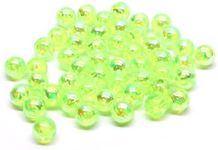 Harmony Fishing - Holographic Beads for Fishing Rigs, Baits & Lures (50 Pack) (Chartreuse, 6mm (50 Pack))