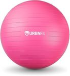 URBNFit Exercise Ball - Yoga Ball in Multiple Sizes for Yoga, Pilates, Pregnancy, Stability - Anti-Burst Swiss Balance Ball w/Quick Pump – Office Ball Chair for Home and Gym – 26 Inch - Pink