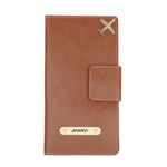 YOUR GIFT STUDIO Customized Leather Travel Wallet, Passport Holder With Name & Charm Personalized Passport Case, Leather Travel Document Holder For Men & Women Travel Accessories, Tan