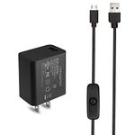 UL-Listed Power Supply 5V3A by MakerSpot with Switch 2.5A 2A 1.5A 1A Fast Charge AC Adapter w/ 1.5m Extra Long On Off Power Switch Micro USB Cable for Raspberry Pi 3 Model B/Pi 4