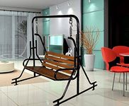 Kaushalendra Indoor Swing Chair with Stand - Iron Pipe Jhula for Indoor Use, 300 Kg Capacity, 2 Seater, 144.8 Centimeters/167.6 Centimeters