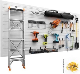 Duzzy Slatwall Panels, 4' H x 8' W PVC Slat Wall Paneling for Garage Wall Storage Organizer with Slatwall Hooks and Hangers (White)