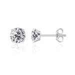 Limerencia Hypoallergenic G23 Titanium Earrings, F136 Implant Grade Pure Titanium Studs, Suitable for Sensitive Ears with Birthstone Crystals CZ Simulated Diamonds (5mm, White CZ)