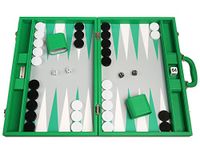 19-inch Premium Backgammon Set - Large Size - Green Board