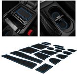 CupHolderHero fits Subaru Forester Accessories 2014-2018 Premium Custom Interior Non-Slip Anti Dust Cup Holder Inserts, Center Console Liner Mats, Door Pocket Liners 17pc Set (Blue Trim)