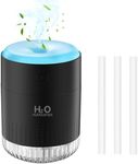 Rechargeable Mini Humidifier, Colorful Cool Mist Humidifier with 7 Color Light, Small Personal Desktop Humidifier for Baby Bedroom, Office, Nursery, Travel with Auto Shut-Off, Super Quiet (Black)